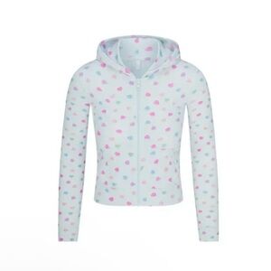 Skims soft Lounge zip up hoodie valentines Cloud Candy Heart Print XL